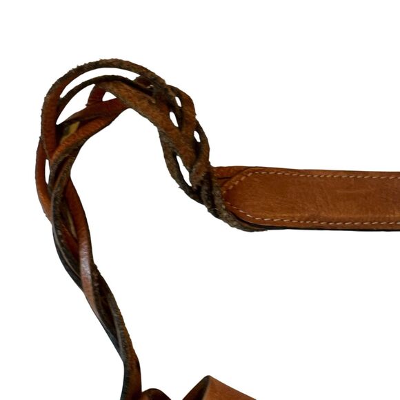 Patricia Nash Cavallina Tooled Leather Retro Saddle Bag Purse Florence Tan - Picture 9 of 16